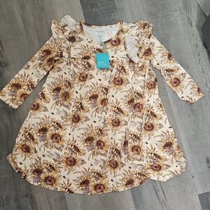 Posh Peanut Sunflower Long Sleeve Dress